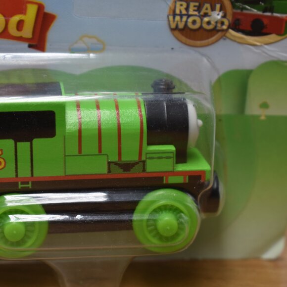 Percy 6 Green Thomas & Friends Real Wood Railways Wooden Engine Train 2018 New - Picture 5 of 9